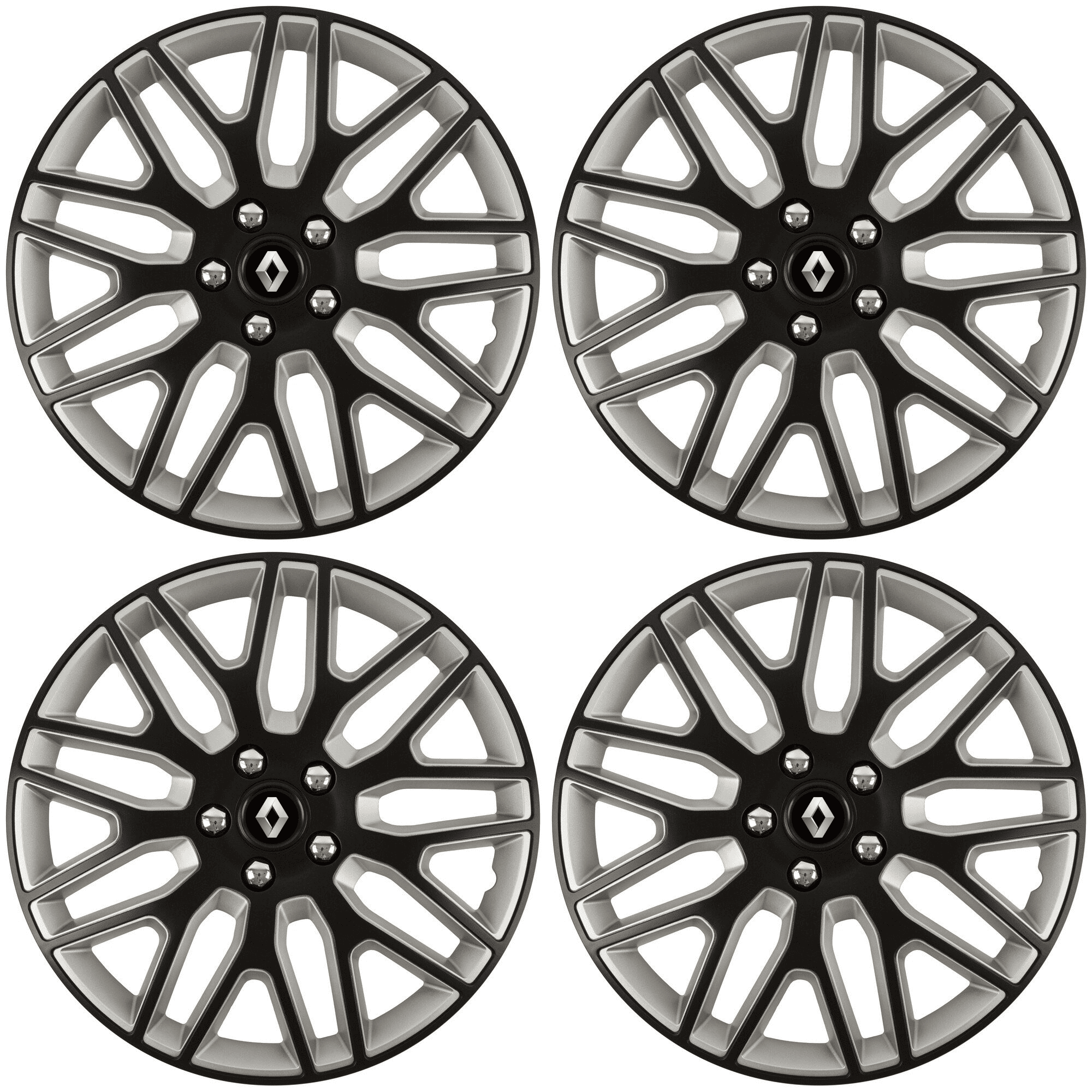 Set 4 Capace Roti 14 inchi (R14) Dakar Negru-Gri, Compatibile Cu Renault