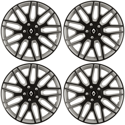 Set 4 Capace Roti 14 inchi (R14) Dakar Negru-Gri, Compatibile Cu Renault