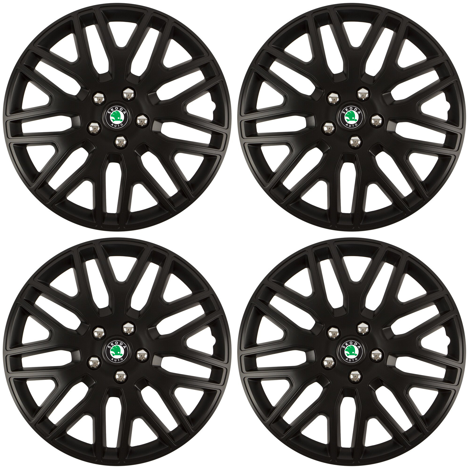 Set 4 Capace Roti 17 inchi (R17) Dakar Negru, Compatibile Cu Skoda