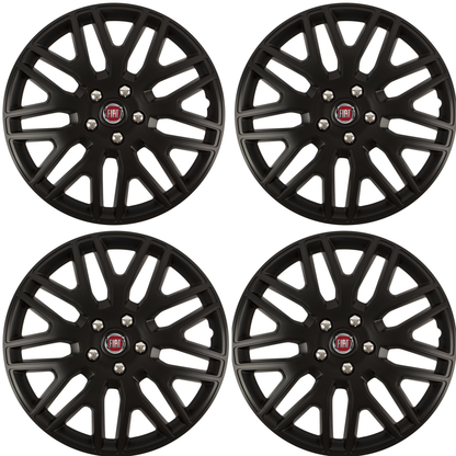 Set 4 Capace Roti 15 inchi (R15) Dakar Negru, Compatibile Cu Fiat