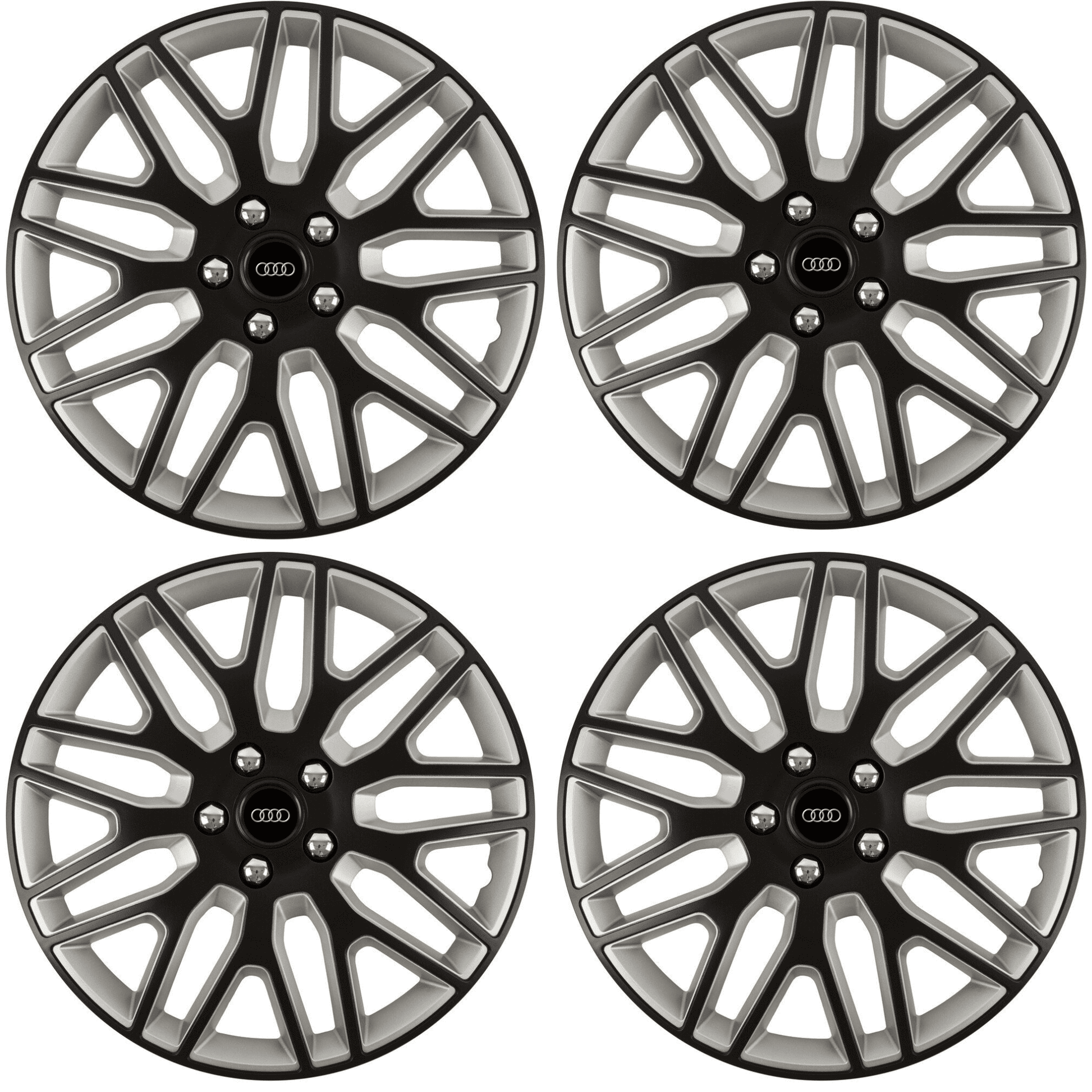 Set 4 Capace Roti 17 inchi (R17) Best Alb-Negru, Compatibile Cu Audi