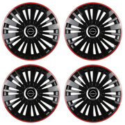 Set 4 Capace Roti pentru Nissan Nou model Falcon Black Cu Rama Rosie R15