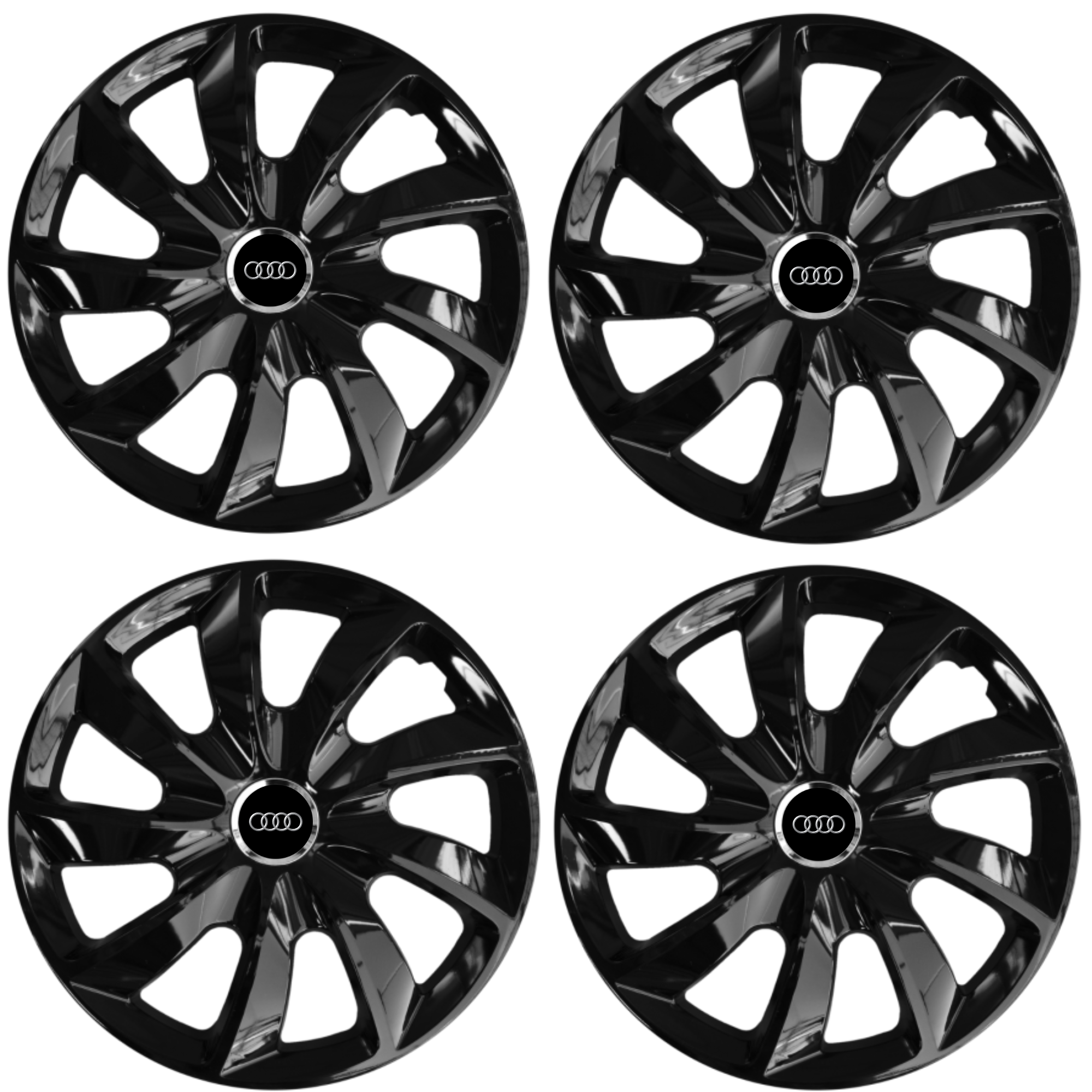 Set 4 Capace Roti 17 inchi (R17), Stig Negru Lucios, Compatibil cu Audi