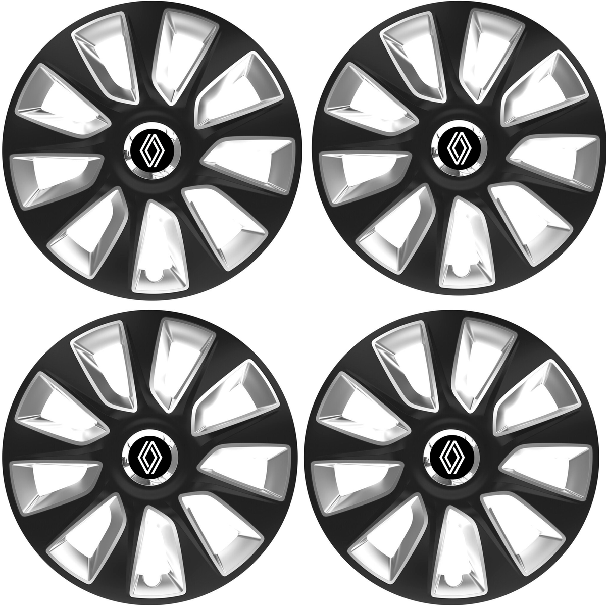 Set 4 Capace Roti 17 inchi (R17) Stratos Gri-Negru, Compatibile Cu Renault Nou