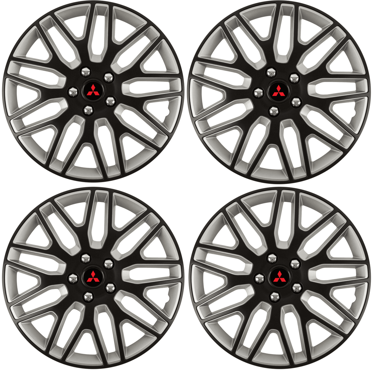 Set 4 Capace Roti 15 inchi (R15) Best Alb-Negru, Compatibile Cu Mitshubisi