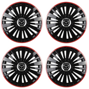 Set 4 Capace Roti pentru Mazda model Falcon Black Cu Rama Rosie R14