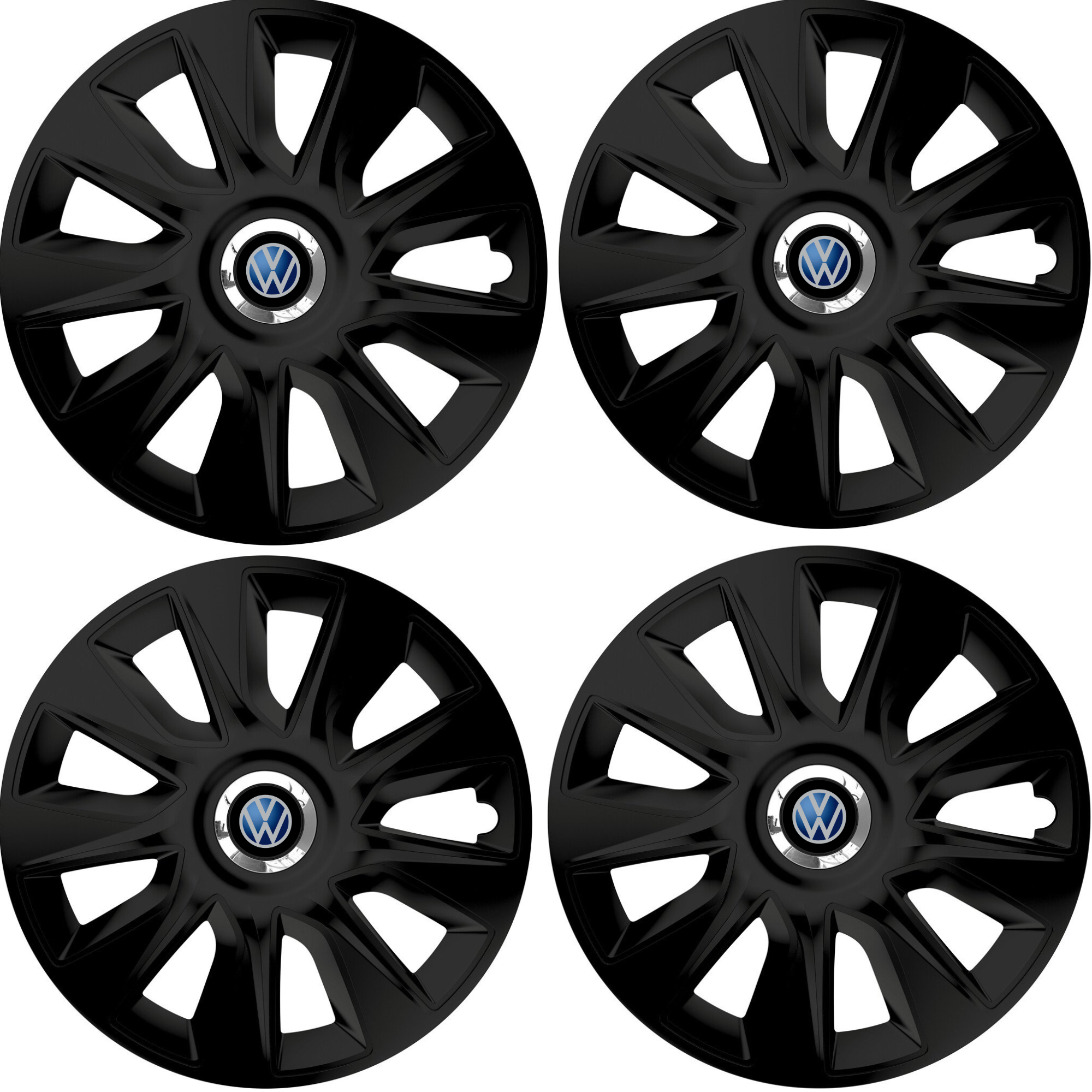 Set 4 Capace Roti 15 inchi (R15) Stratos Negru, Compatibile Cu Volkswagen