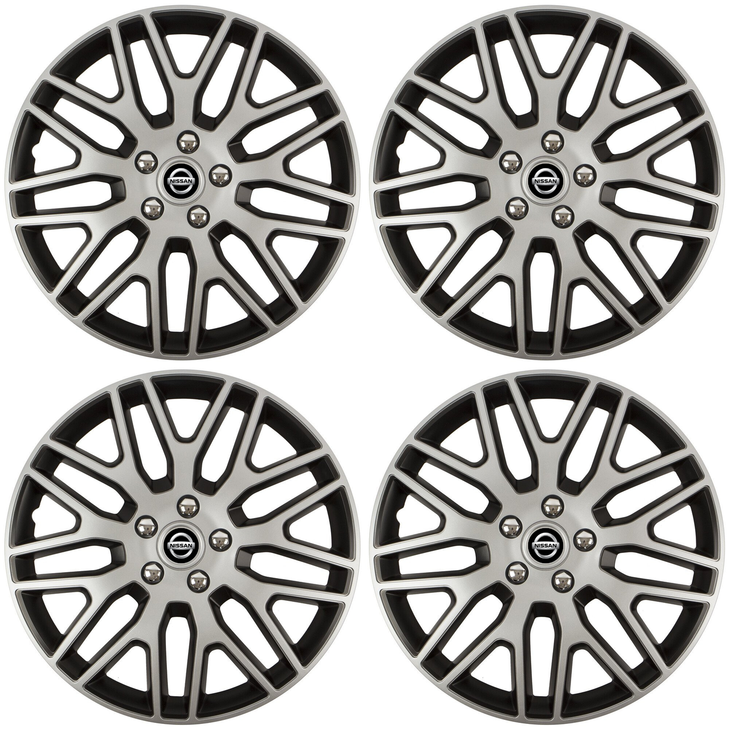 Set 4 Capace Roti 14 inchi (R14) Dakar Gri-Negru, Compatibile Cu Nissan
