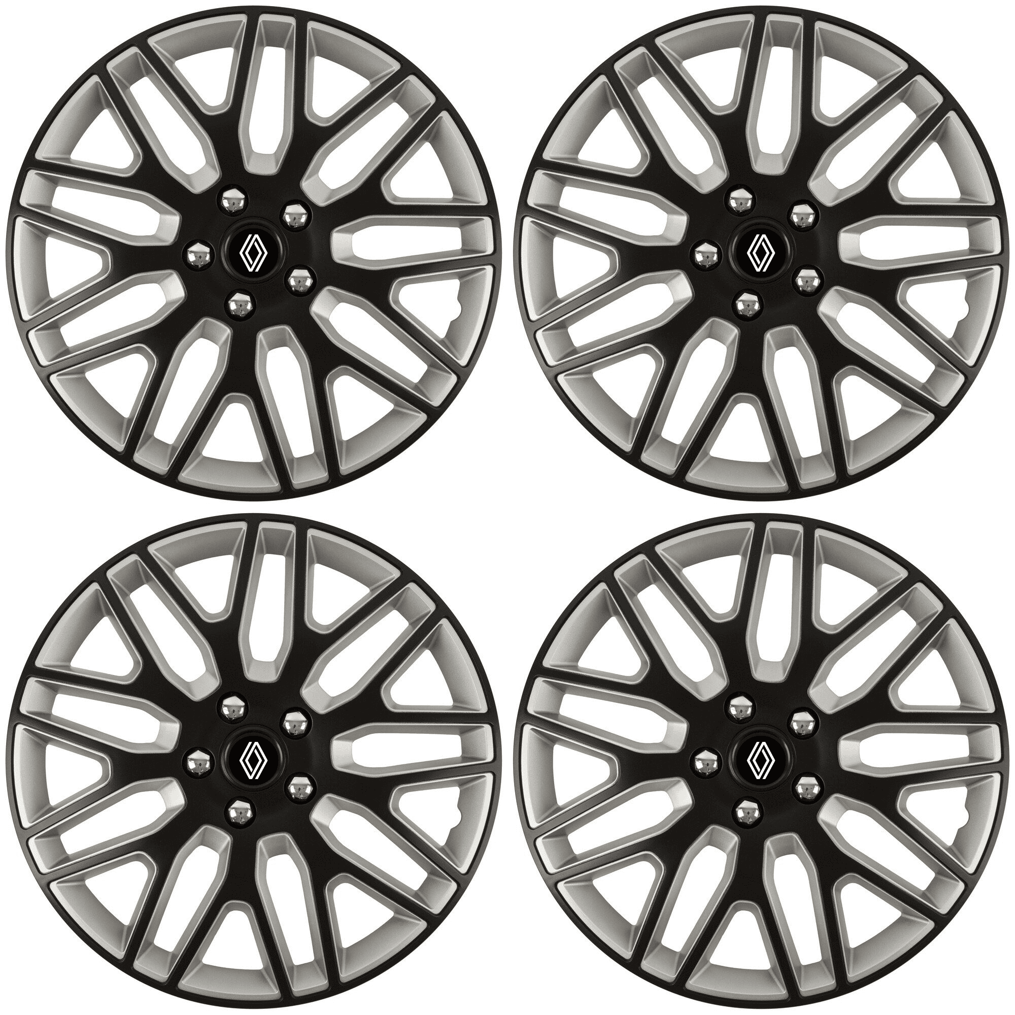 Set 4 Capace Roti 15 inchi (R15) Dakar Negru-Gri, Compatibile Cu Renault Nou