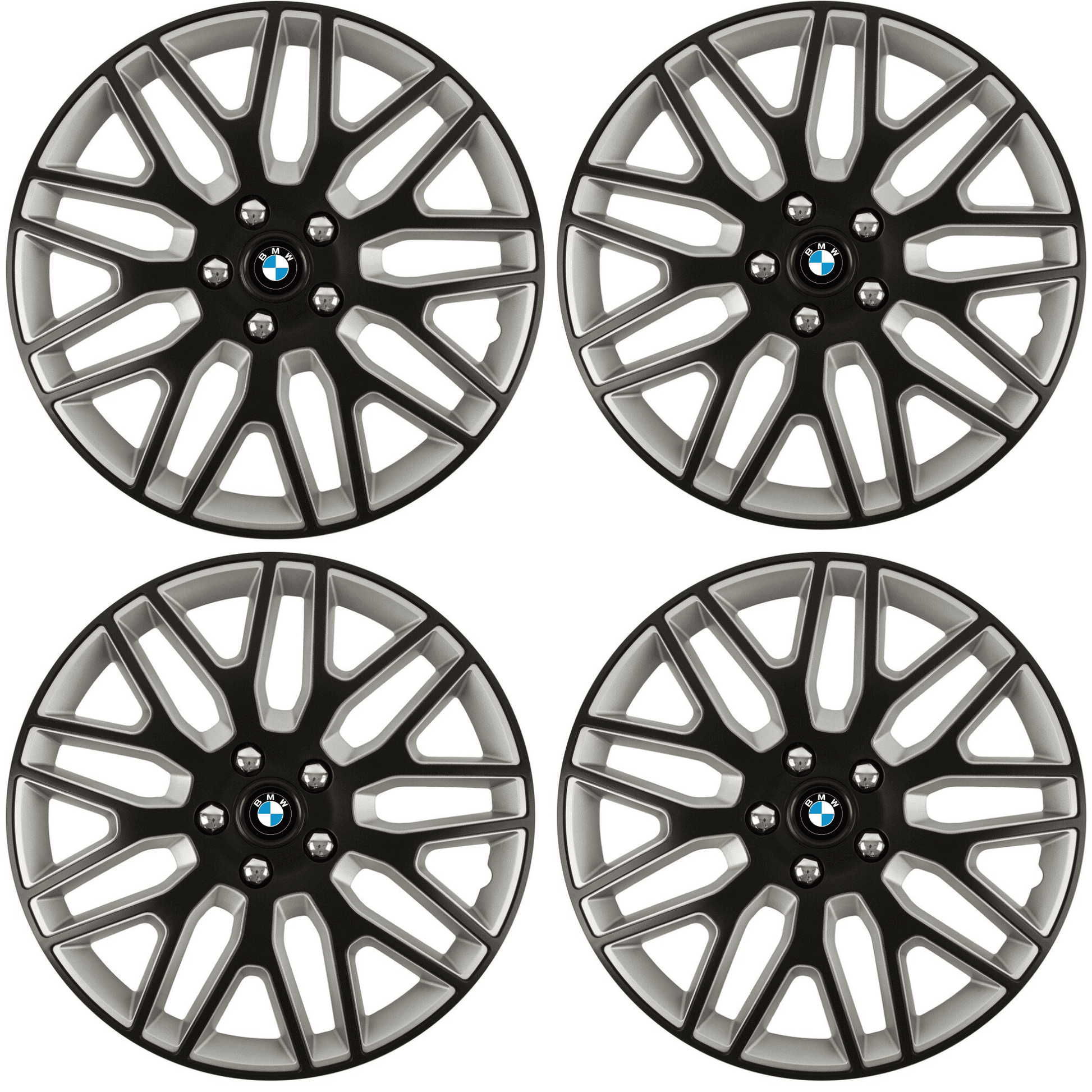 Set 4 Capace Roti 15 inchi (R15) Dakar Negru-Gri, Compatibile Cu BMW
