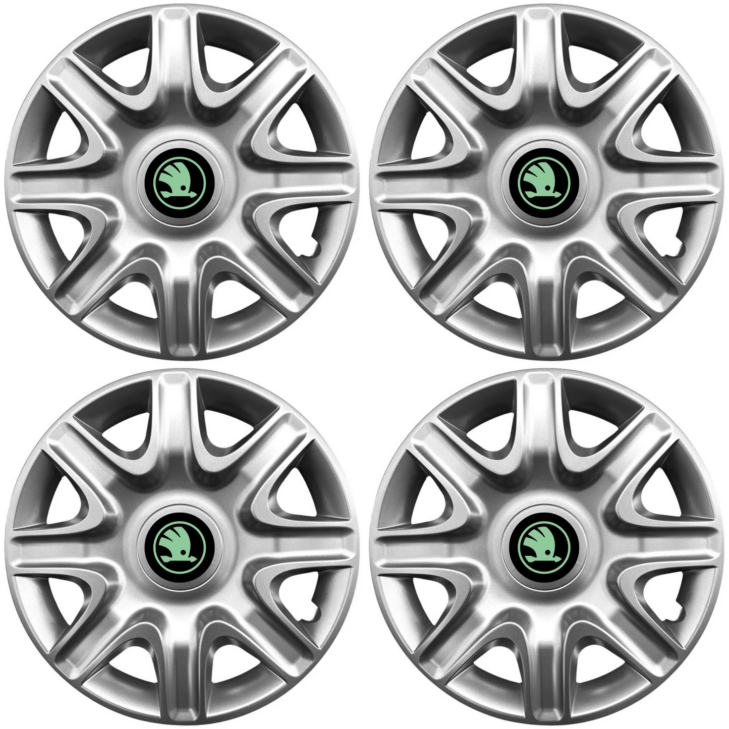 Set 4 Capace Roti 15 inchi (r15) Model 332, Compatibile Cu Skoda Verde