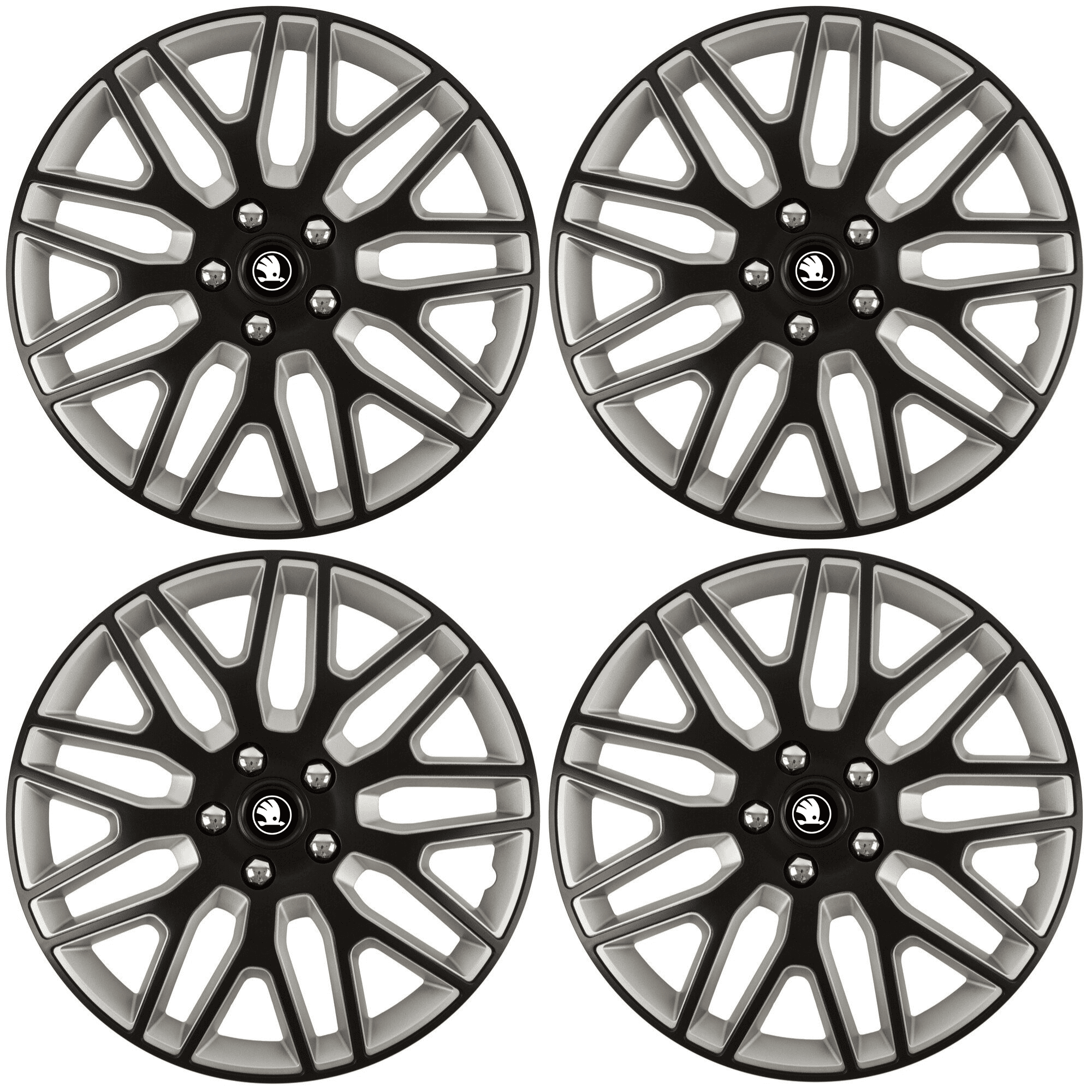 Set 4 Capace Roti 15 inchi (R15) Dakar Negru-Gri, Compatibile Cu Skoda Nou