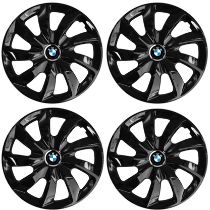 4 db-os 17 colos (R17) kerékborító készlet, Stig fényes fekete, BMW-kompatibilis
