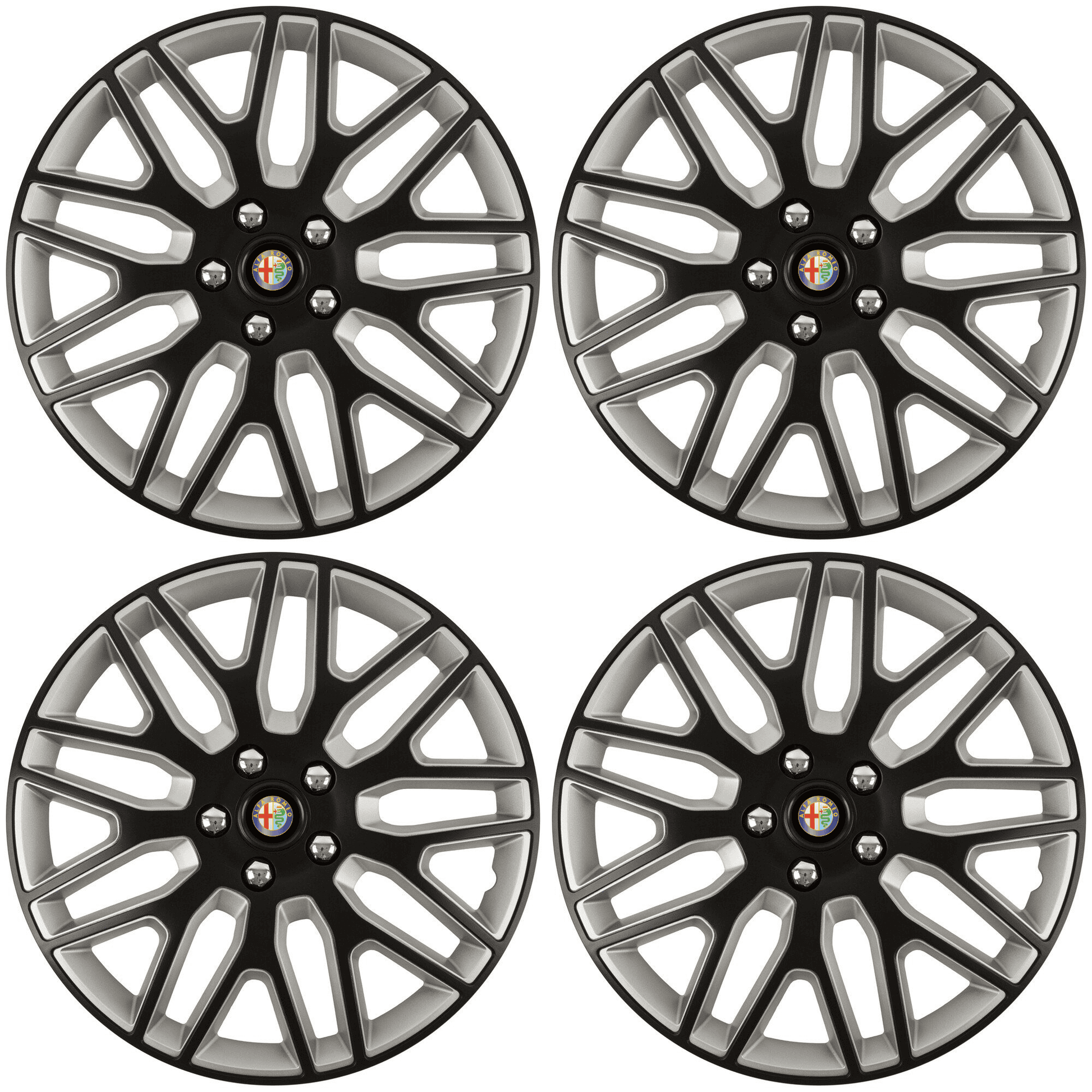 Set 4 Capace Roti 16 inchi (R16) Dakar Negru-Gri, Compatibile Cu Alfa Romeo