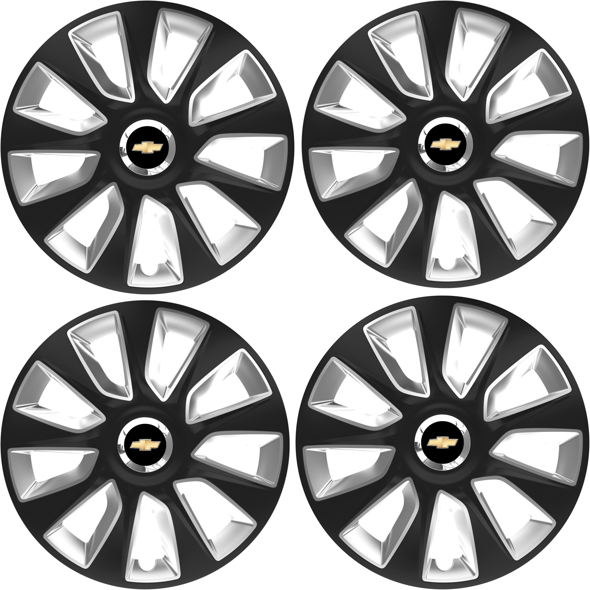 Set 4 Capace Roti 17 inchi (R16) Stratos Gri-Negru, Compatibile Cu Chevrolet