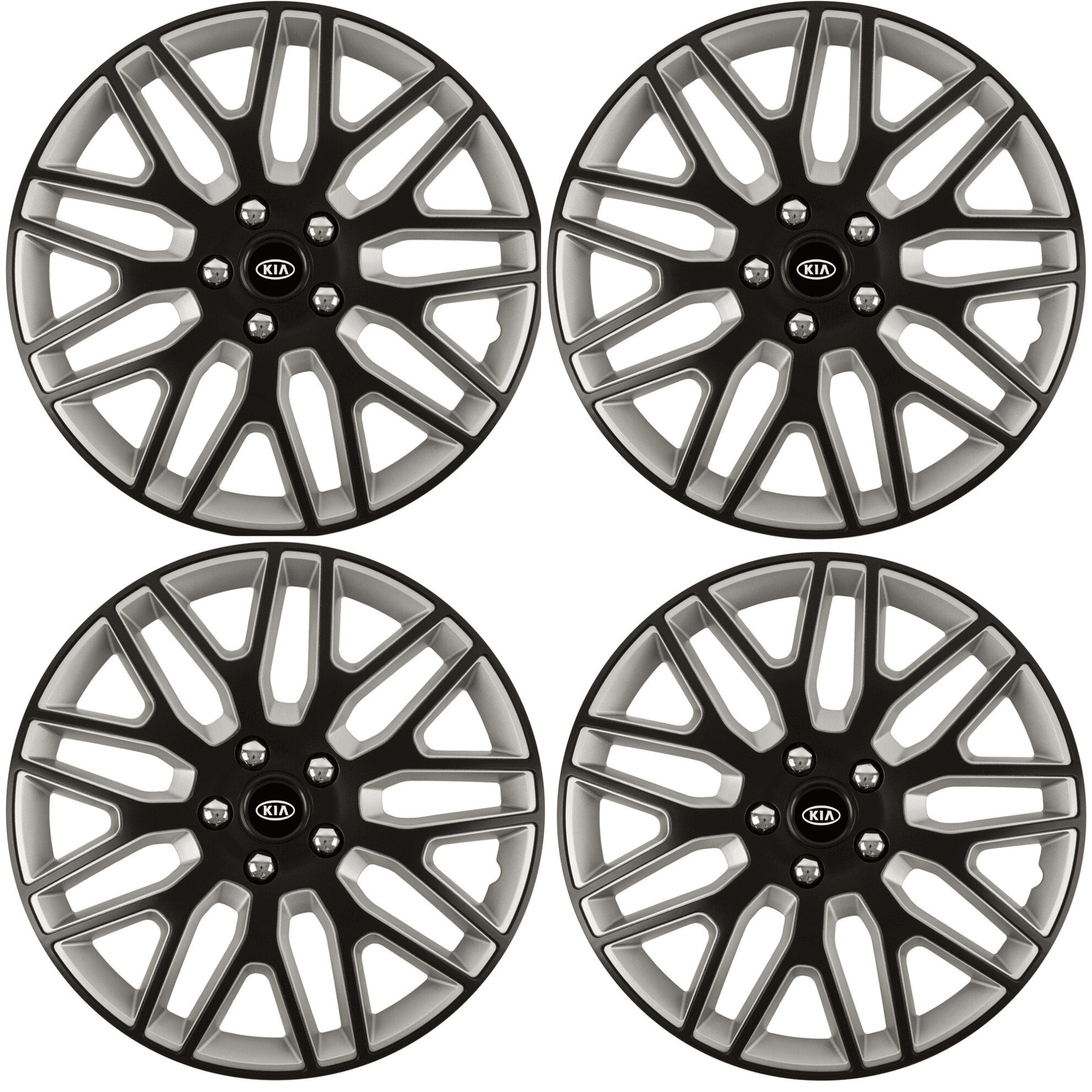 Set 4 Capace Roti 16 inchi (R16) Best Alb-Negru, Compatibile Cu Kia