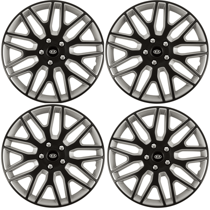 Set 4 Capace Roti 16 inchi (R16) Best Alb-Negru, Compatibile Cu Kia