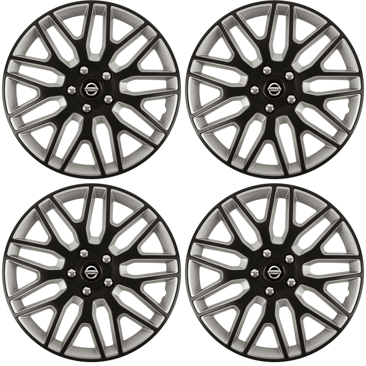 Set 4 Capace Roti 16 inchi (R16) Best Alb-Negru, Compatibile Cu Nissan