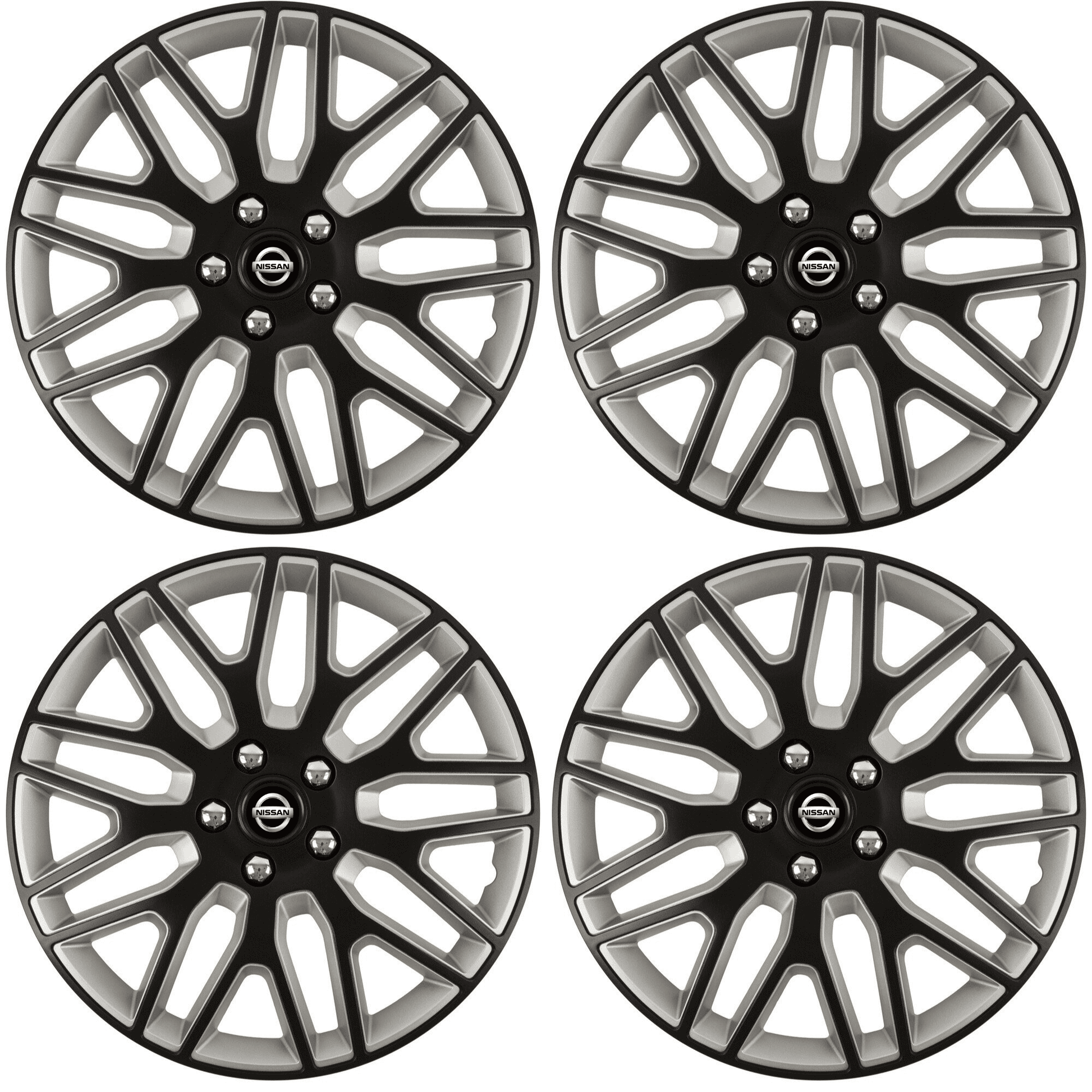 Set 4 Capace Roti 16 inchi (R16) Best Alb-Negru, Compatibile Cu Nissan