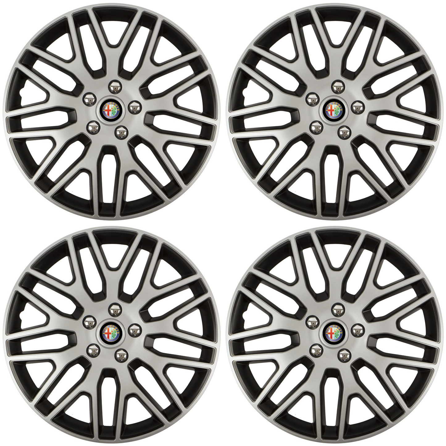 Set 4 Capace Roti 15 inchi (R15) Dakar Gri-Negru, Compatibile Cu Alfa Romeo