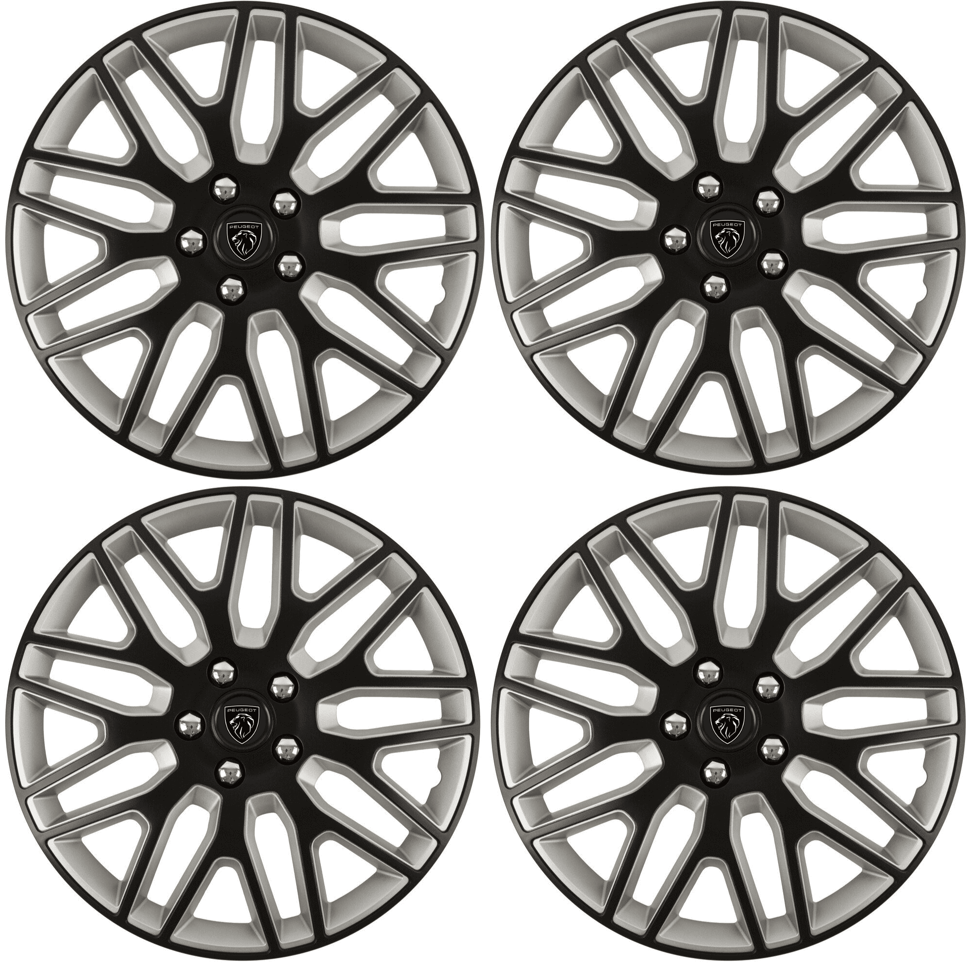 Set 4 Capace Roti 16 inchi (R16) Dakar Negru-Gri, Compatibile Cu Peugeot
