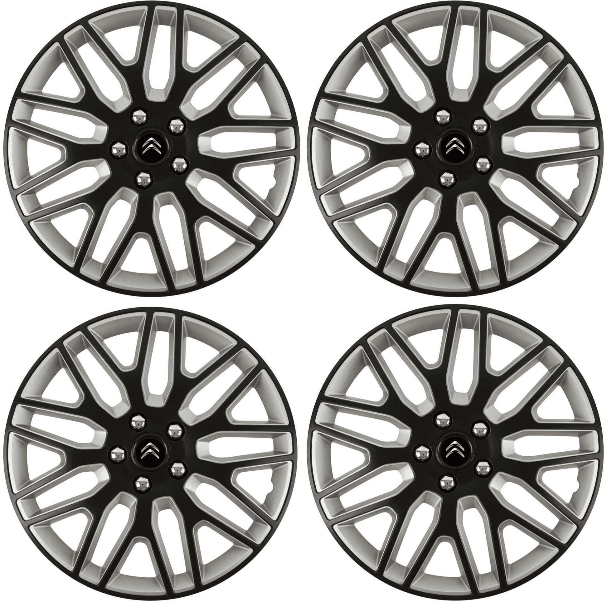 Set 4 Capace Roti 15 inchi (R15) Dakar Negru-Gri, Compatibile Cu Citroen