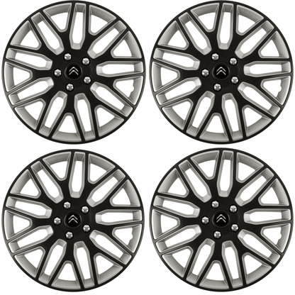 Set 4 Capace Roti 15 inchi (R15) Dakar Negru-Gri, Compatibile Cu Citroen