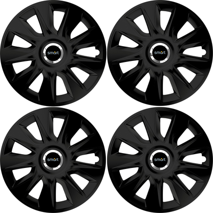 Set 4 Capace Roti 16 inchi (R16) Stratos Negru, Compatibile Cu Smart