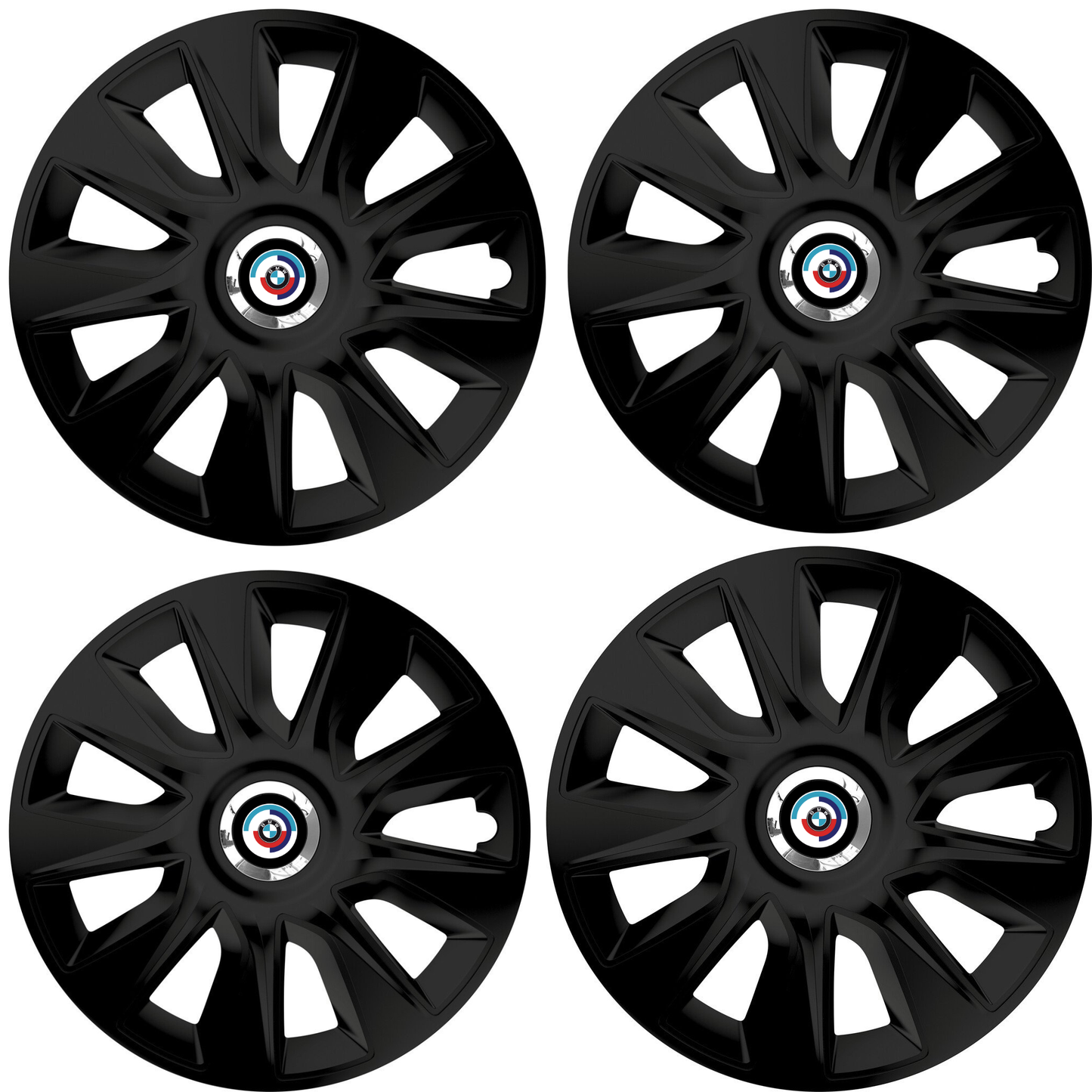 Set 4 Capace Roti 15 inchi (R15) Stratos Negru, Compatibile Cu BMW Nou