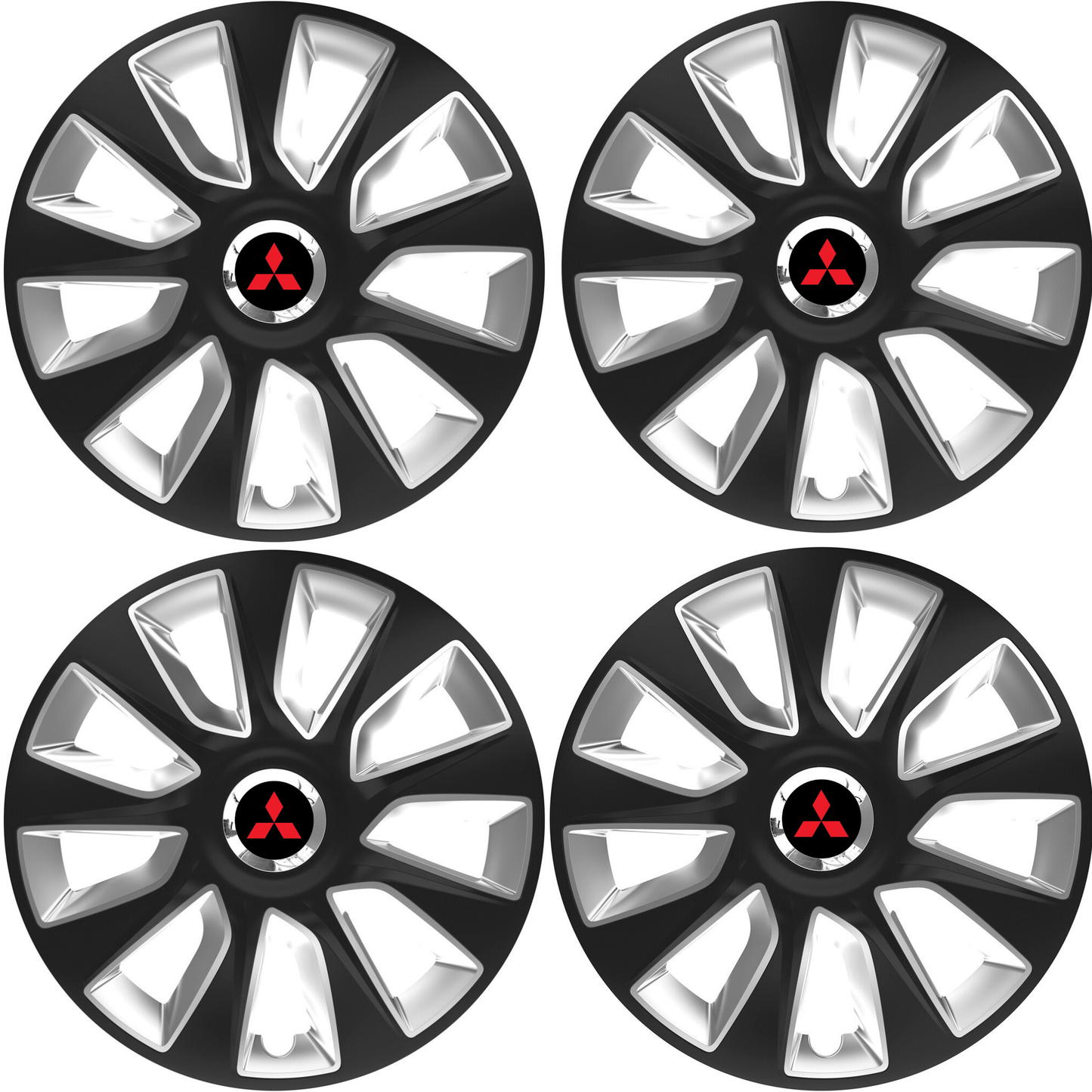 Set 4 Capace Roti 16 inchi (R16) Stratos Gri-Negru, Compatibile Cu Mitshubisi