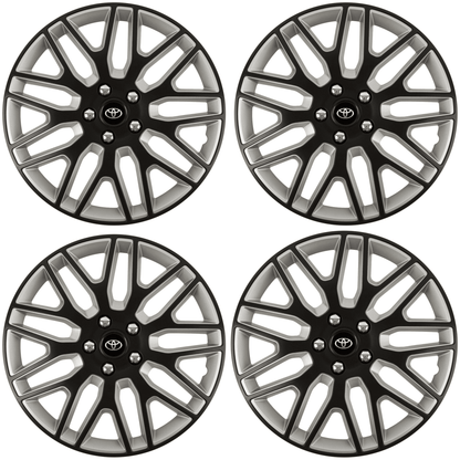 Set 4 Capace Roti 14 inchi (R14) Dakar Negru-Gri, Compatibile Cu Toyota