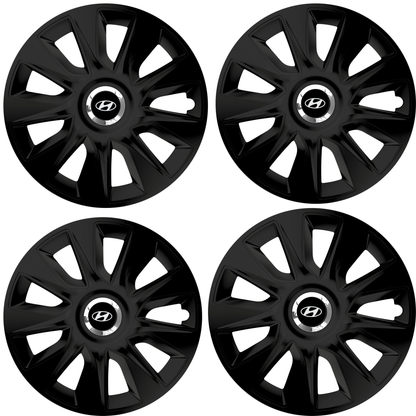 Set 4 Capace Roti 15 inchi (R15) Stratos Negru, Compatibile Cu Hyundai