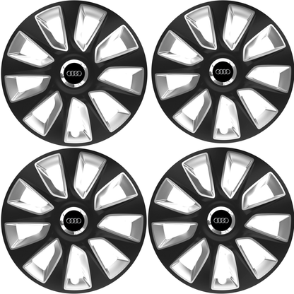 Set 4 Capace Roti 17 inchi (R17) Stratos Gri-Negru, Compatibile Cu Audi