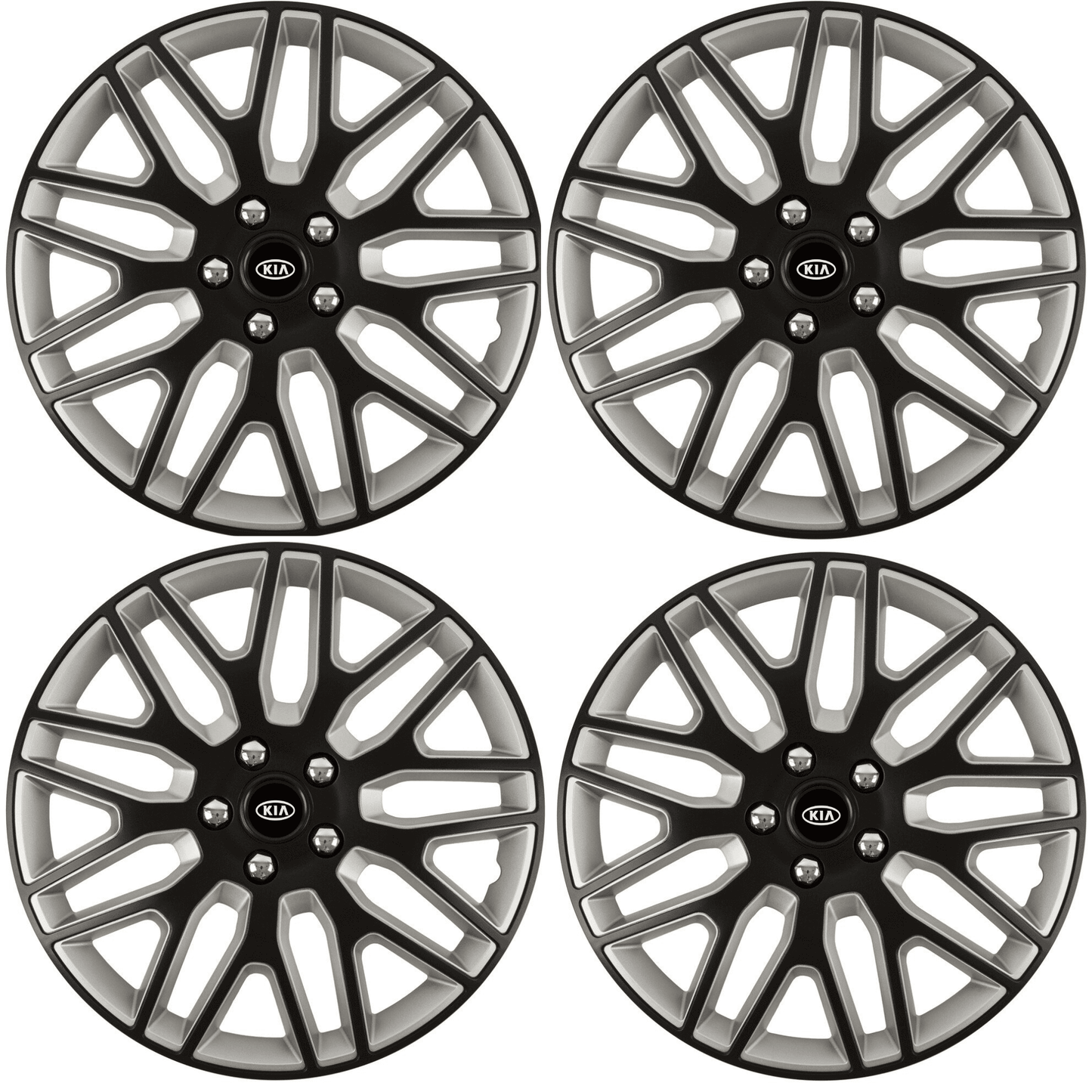 Set 4 Capace Roti 14 inchi (R14) Best Alb-Negru, Compatibile Cu Kia