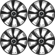 Set 4 Capace Roti 16 inchi (R16) Stratos Gri-Negru, Compatibile Cu Mercedes-Benz
