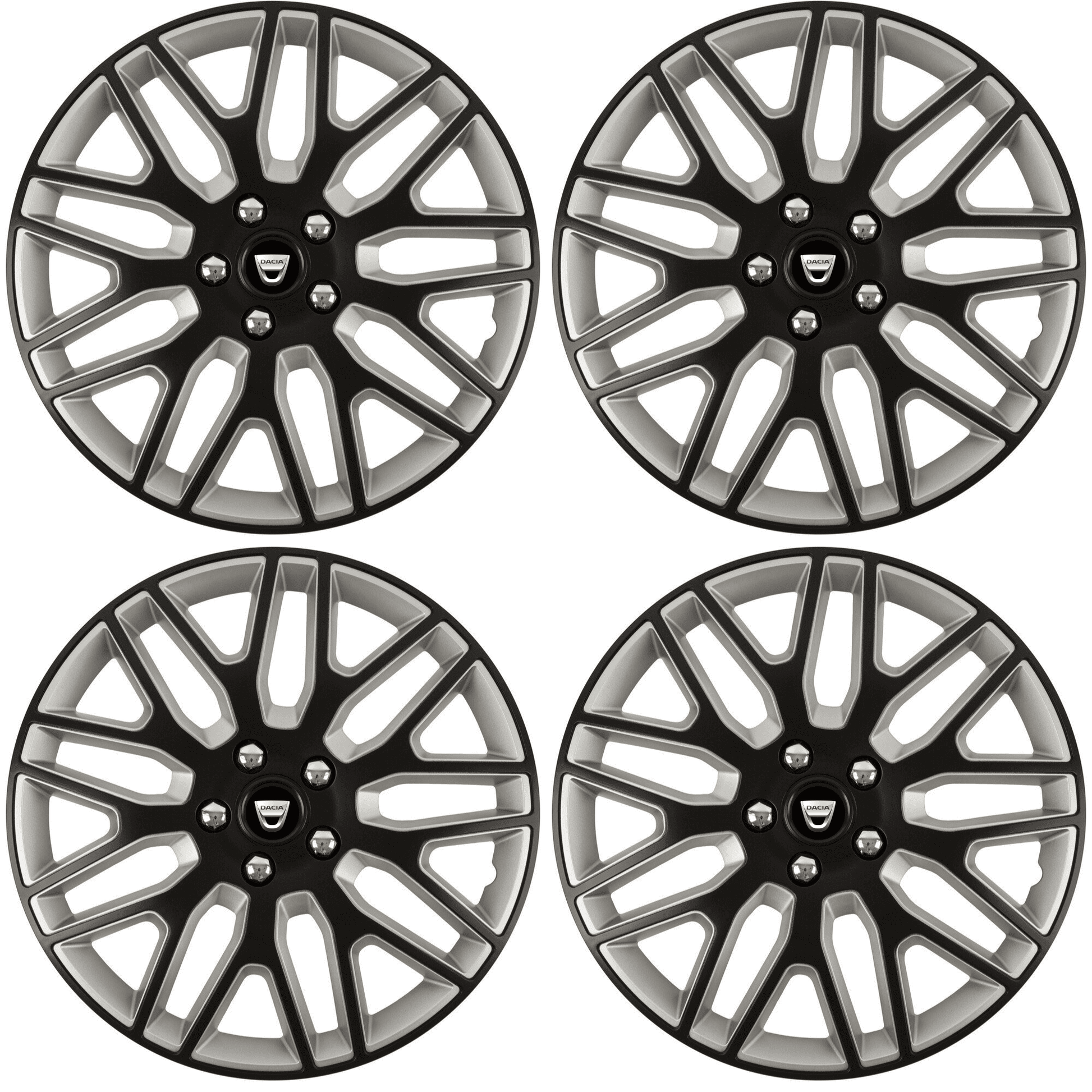 Set 4 Capace Roti 14 inchi (R14) Dakar Negru-Gri, Compatibile Cu Dacia
