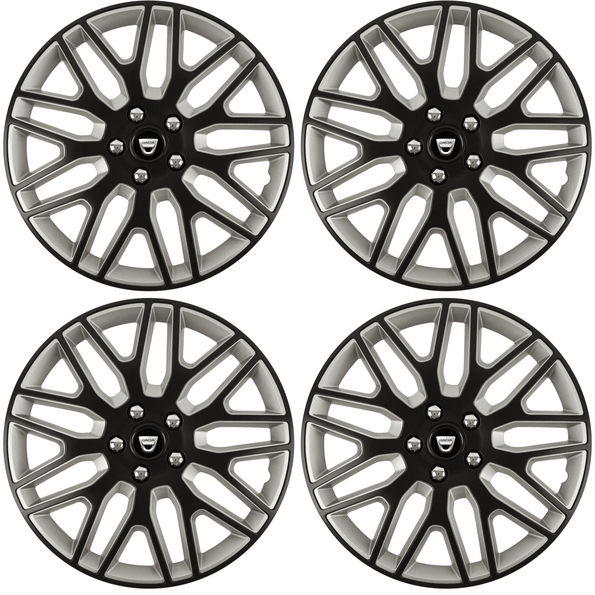 Set 4 Capace Roti 14 inchi (R14) Dakar Negru-Gri, Compatibile Cu Dacia