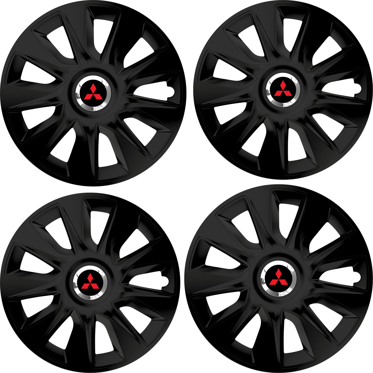 Set 4 Capace Roti 16 inchi (R16) Stratos Negru, Compatibile Cu Mitshubisi