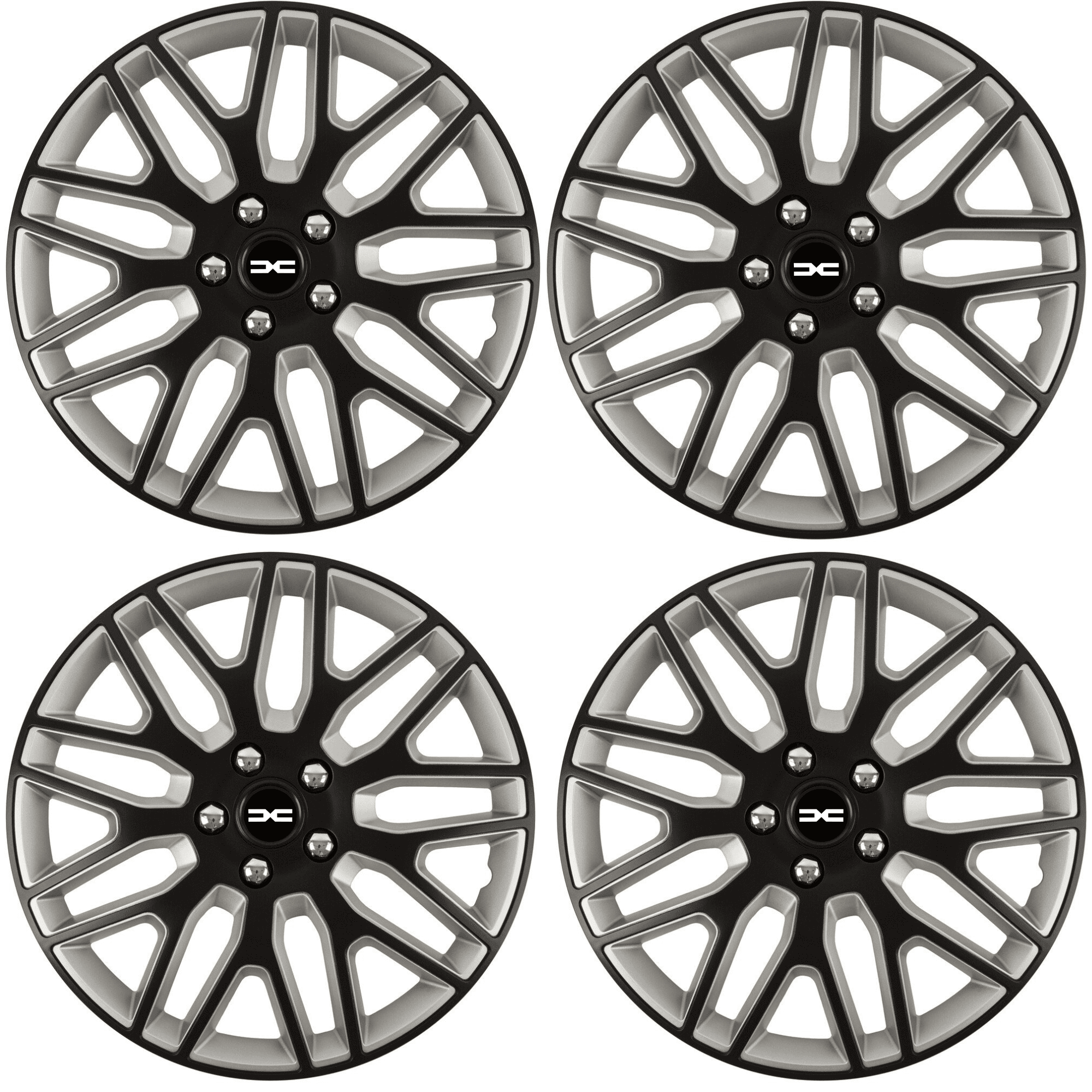 Set 4 Capace Roti 14 inchi (R14) Best Alb-Negru, Compatibile Cu Dacia Nou