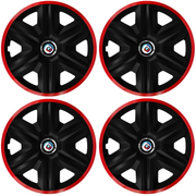 Set 4 Capace Roti pentru BMW , model Fast Black Cu Rama Rosie, R15