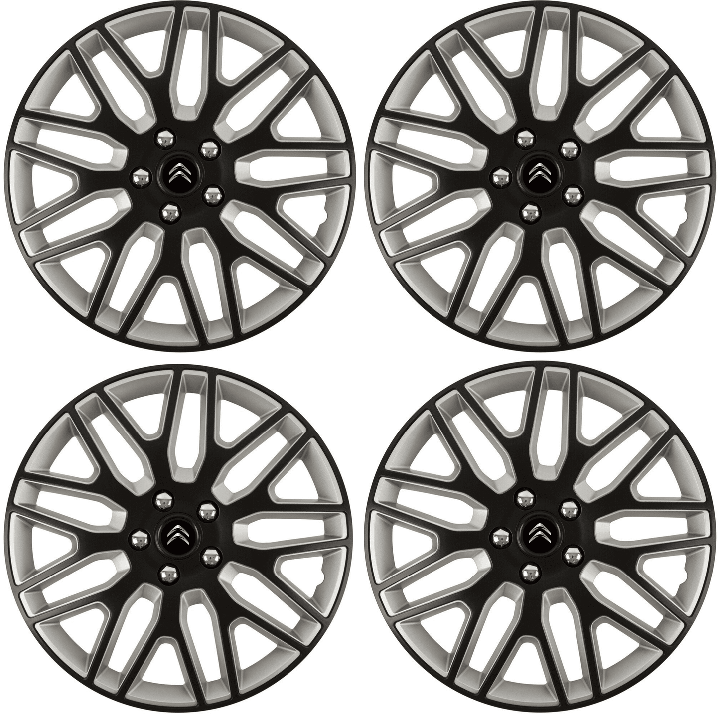 Set 4 Capace Roti 14 inchi (R14) Dakar Negru-Gri, Compatibile Cu Citroen