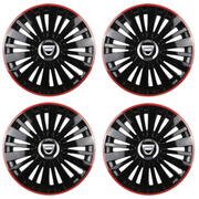 Set 4 Capace Roti pentru Dacia model Falcon Black Cu Rama Rosie R14