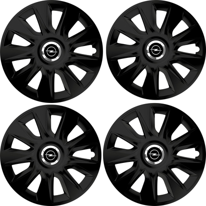 Set 4 Capace Roti 17 inchi (R17) Stratos Negru, Compatibile Cu Opel