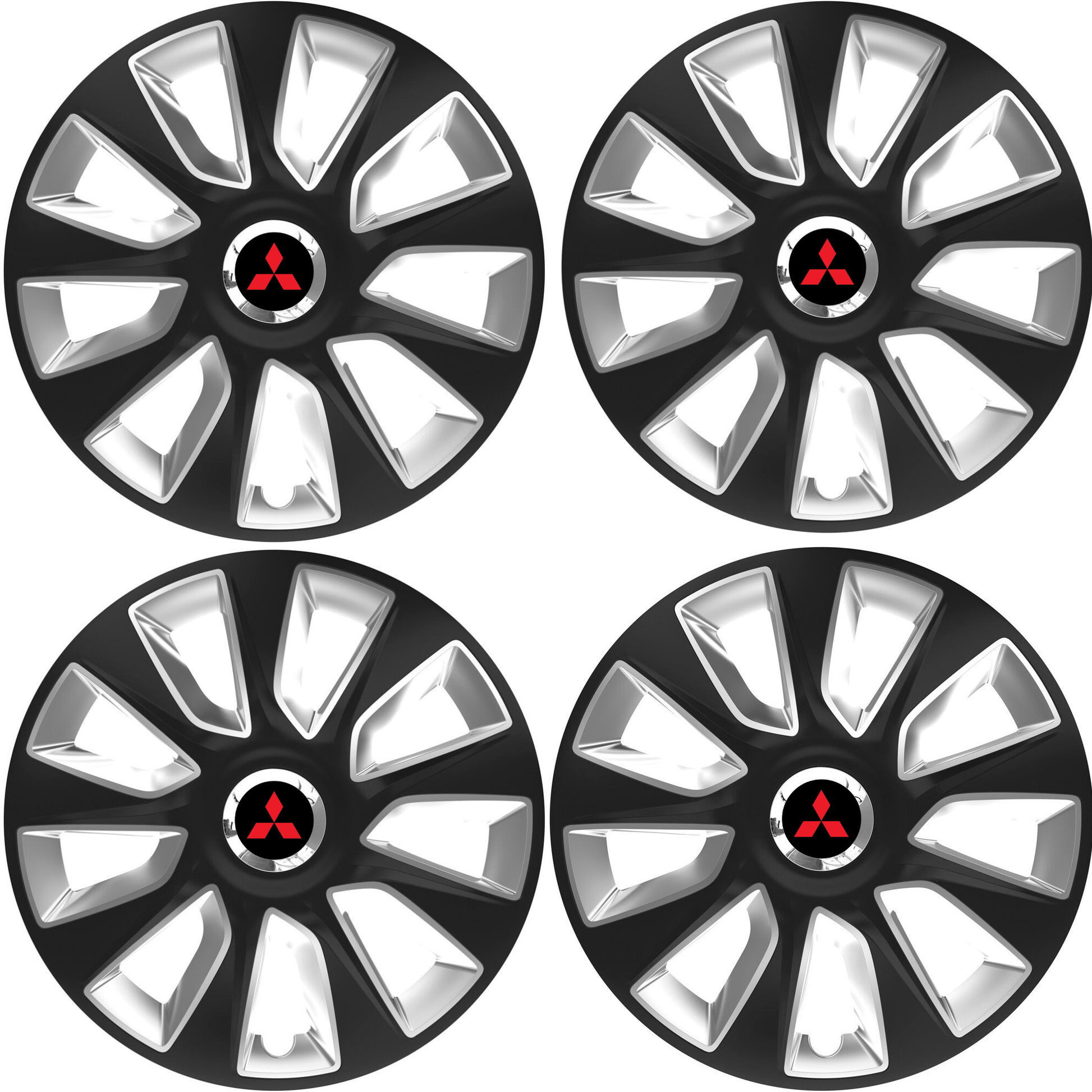 Set 4 Capace Roti 17 inchi (R17) Stratos Gri-Negru, Compatibile Cu Mitshubisi