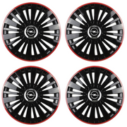 Set 4 Capace Roti pentru Opel model Falcon Black Cu Rama Rosie R14