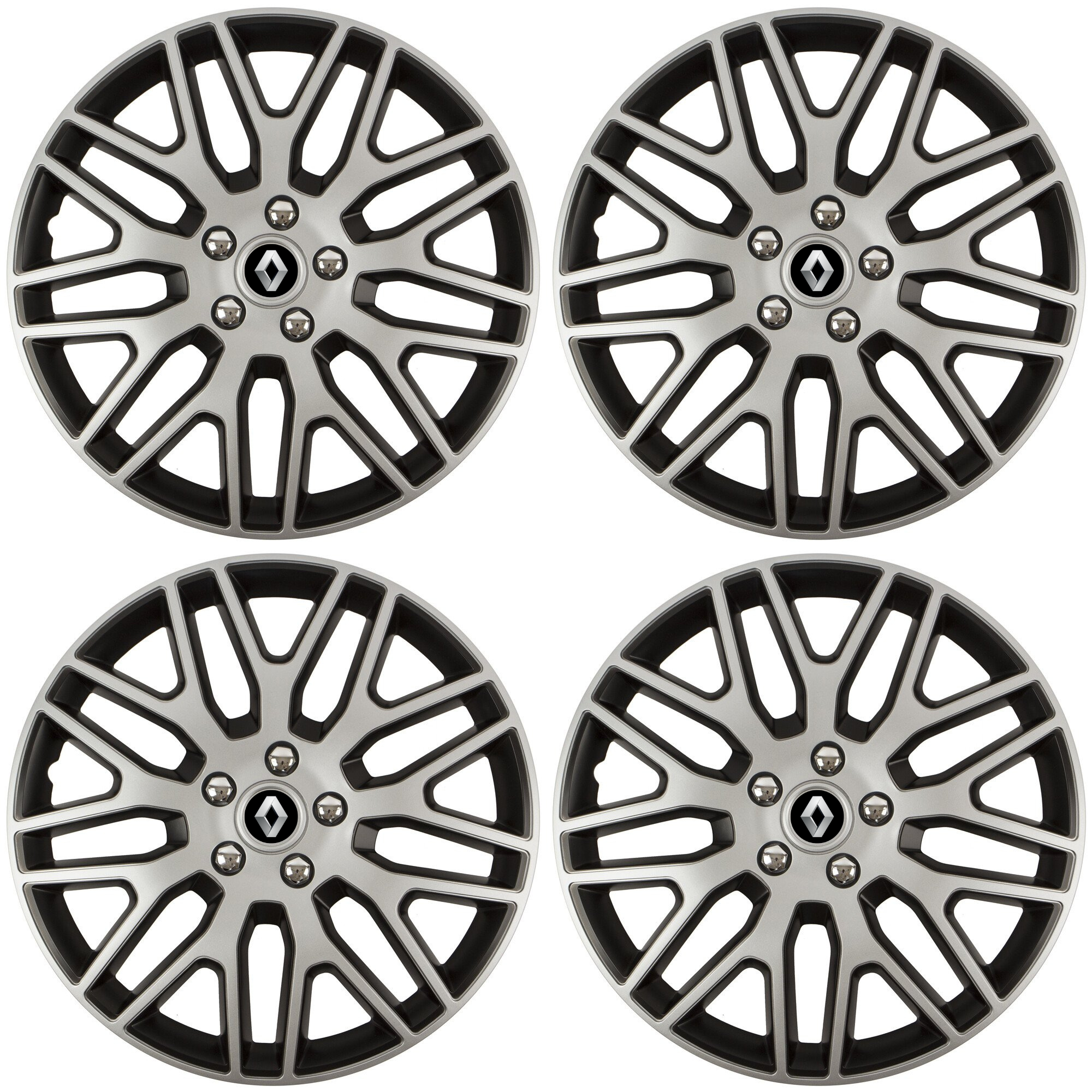 Set 4 Capace Roti 14 inchi (R14) Dakar Gri-Negru, Compatibile Cu Renault
