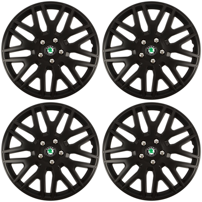 Set 4 Capace Roti 15 inchi (R15) Dakar Negru, Compatibile Cu Skoda