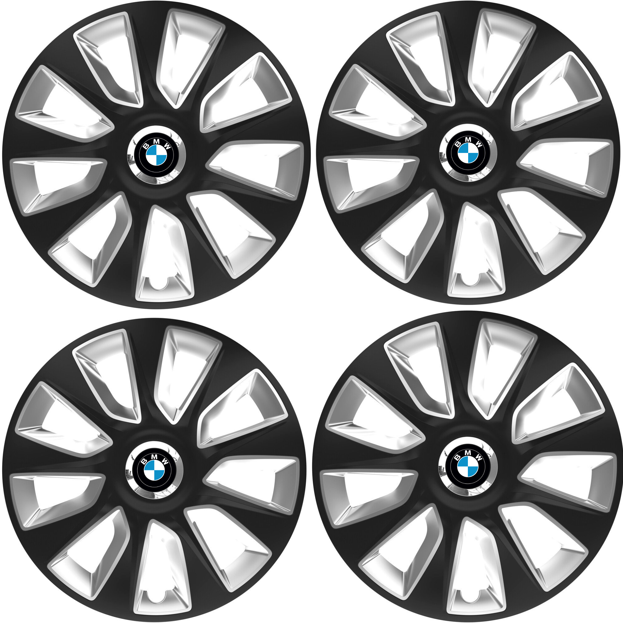 Set 4 Capace Roti 17 inchi (R16) Stratos Gri-Negru, Compatibile Cu BMW