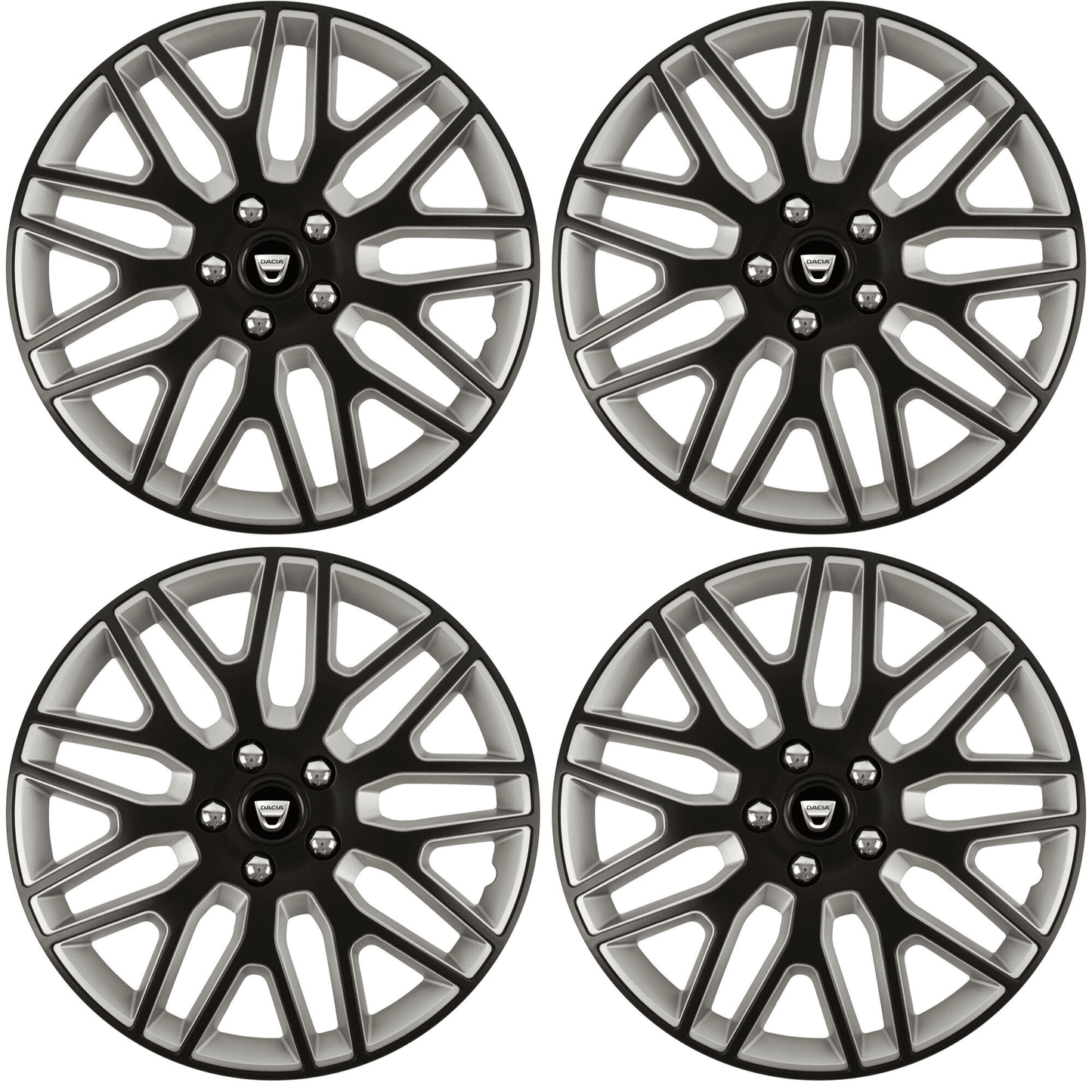 Set 4 Capace Roti 17 inchi (R17) Dakar Negru-Gri, Compatibile Cu Dacia