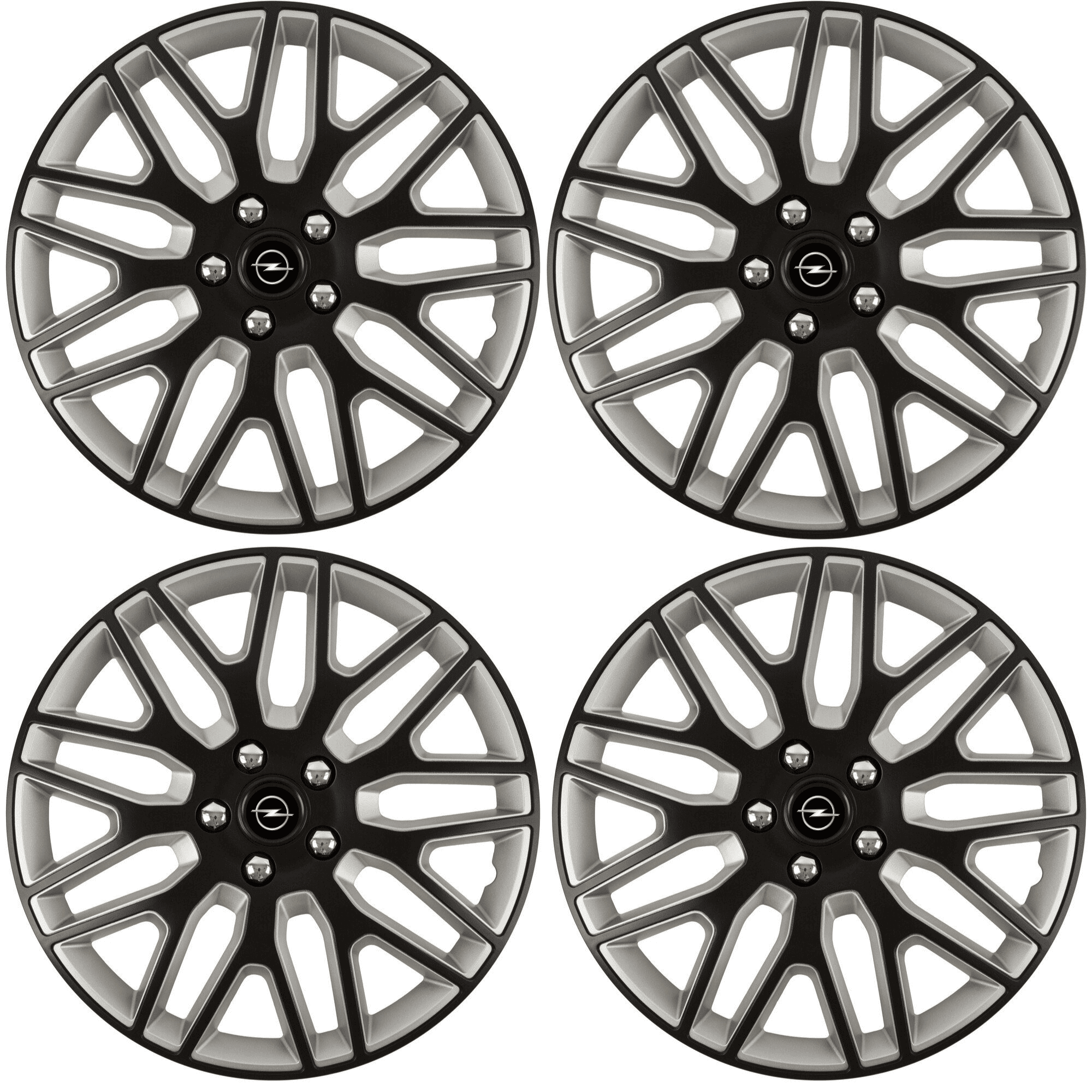Set 4 Capace Roti 15 inchi (R15) Best Alb-Negru, Compatibile Cu Opel